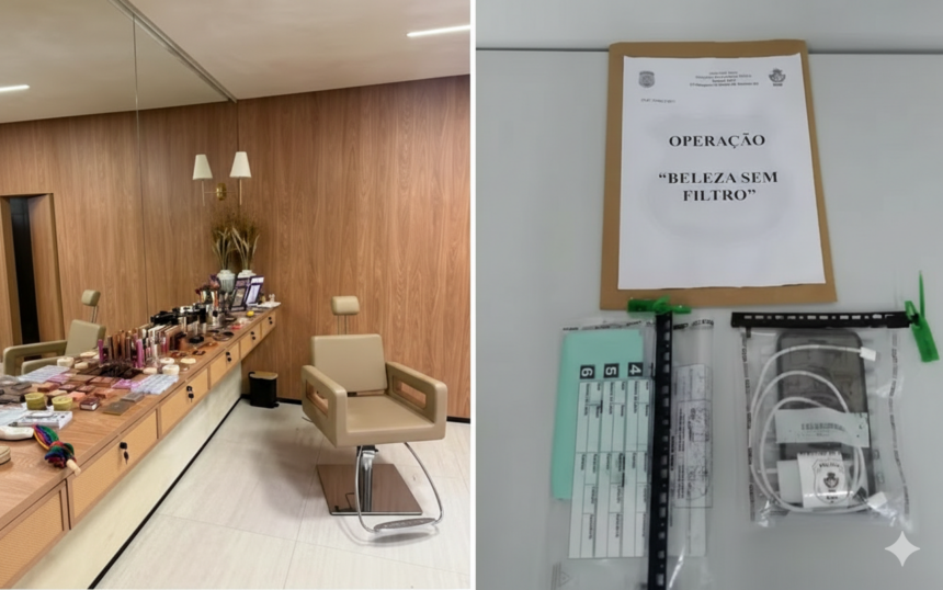 Maquiador investigado Goiânia durante operação da Polícia Civil em salão